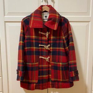 Anthropologie Daughters of the Liberation Red Plaid Toggle Coat